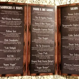 Lunch menu