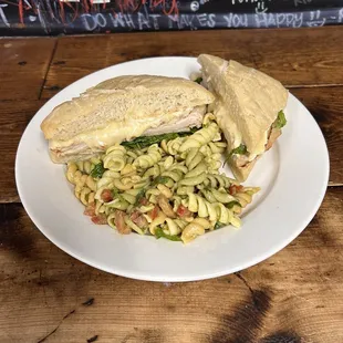 B-appled Panini with cilantro lime pasta salad