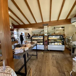 the interior of a bakery