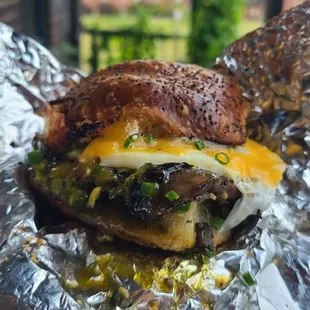 Mushroom egg sandwich