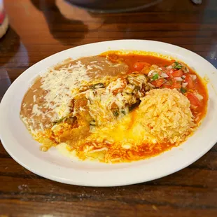 Chile Relleno with Rice &amp; Beans