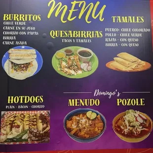 menu
