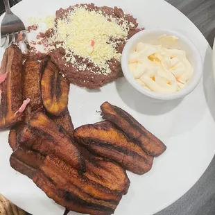 Beans Honduran Sour Cream Sweet Ripe Plantains