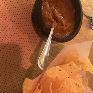 Their chips and salsa are bomb! Salsa comes out warm and chips are super thin and crispy!