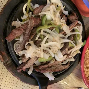 Beef fajitas for 2