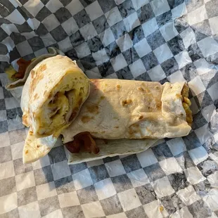 Bacon egg and cheese burrito