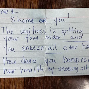Rude comment