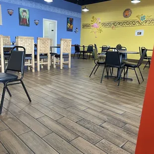Clean dining area