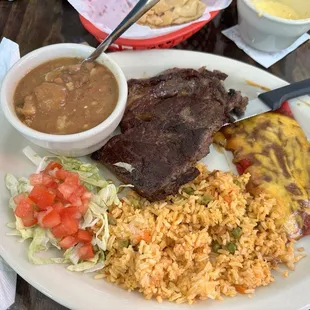 This was a Father&apos;s Day special they ran over the weekend. It was actually a very good for a Ribeye and 2 Enchiladas for $16.99.