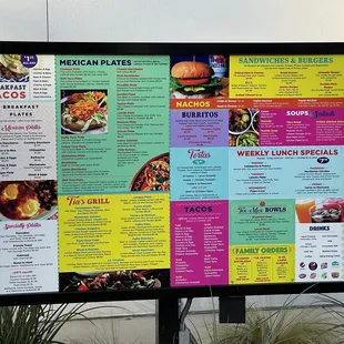 Drive thru menu