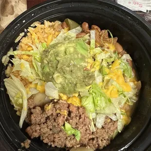Lunch bowl with picadillo