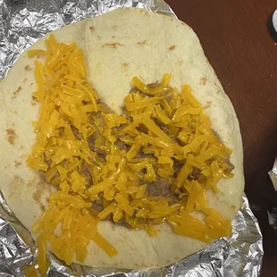 Sad bean and cheese taco!