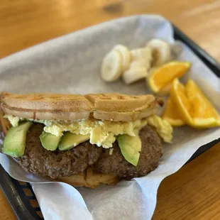 Breakfast Sandwich Bacon, Egg &amp; Cheese with Avocado added.