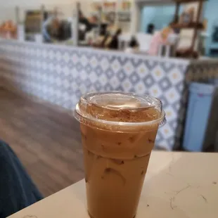 Honey Cream Latte: honey cream with espresso and nutmeg