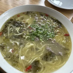 Braised Beef Noodle Soup. Very vinegary.