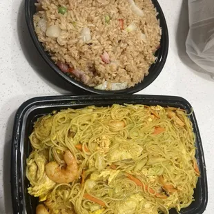 50. Singapore Mei Fun and 22. Roast Pork Fried Rice