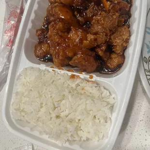 C12. Orange Chicken Combo Plate