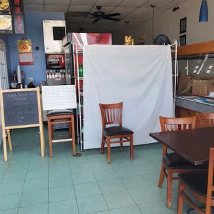 blocked inside seating