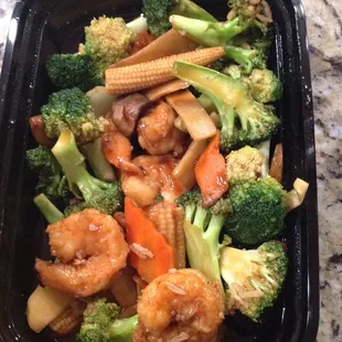 Shrimp with mixed vegetables