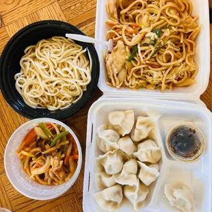 3. Shredded Pork with Garlic Sauce Noodles 11. Chicken Chow Mein 1. Pork with Scallions Dumplings