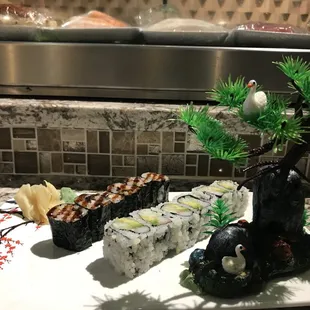 interior, sushi and sashimi