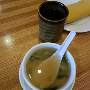 Soup and tea to start