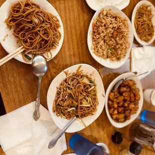 a table full of food