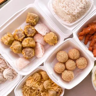 a variety of foods
