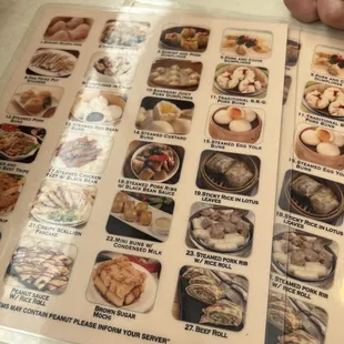 the menu