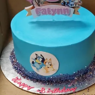 Bluey birthday cake