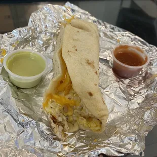 Bacon egg bean cheese