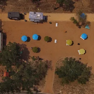 Aerial view of the food trailer park