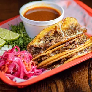 Beef Barbacoa Quesabirria Tacos