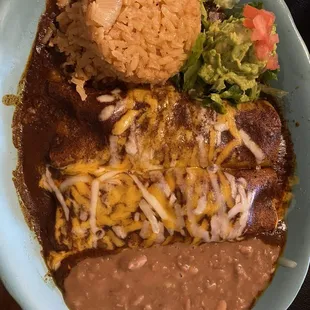Beef enchilada plate