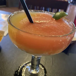 Strawberry mango swirl margarita