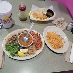Mini Taco Plate with Rice n Beans.