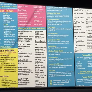 menu
