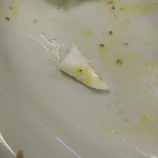 Hair on the eggs and also some eye lash on the meat.