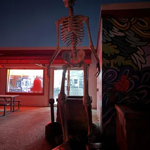 Skeleton outside concession area