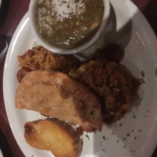 JAMBALAYA, CRAWFISH PIE, CHICKEN GUMBO