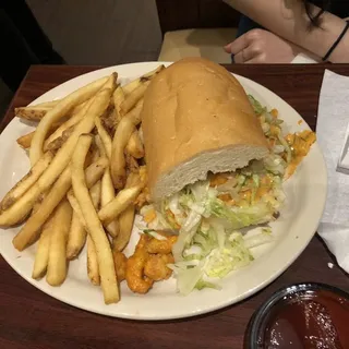 HALF FRIED CRAWFISH PO BOY