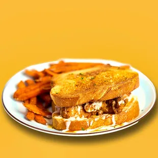 Southern Style Sandwiches and Sweet Potato Fries.