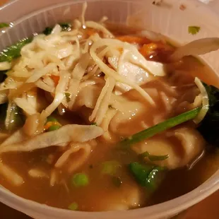 Handmade noodle soup (then-thuk) ($11), vegan by default. Didn't love it. Has an odd savory flavor.