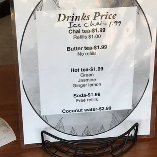 Drink prices