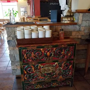 a colorful chest of drawers