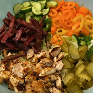 a bowl of chopped vegetables