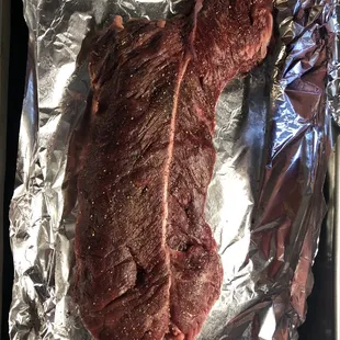 This is the skirt steak before.