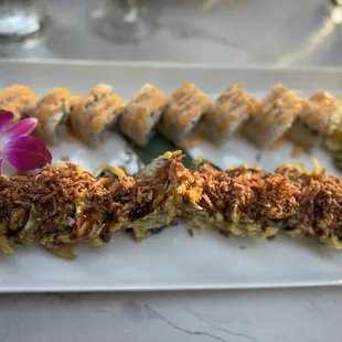 Top: spicy tuna roll Bottom: krusty krab