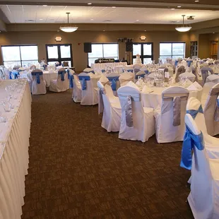 tables set up for a wedding reception