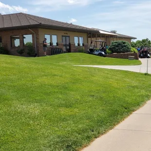 the front of the building